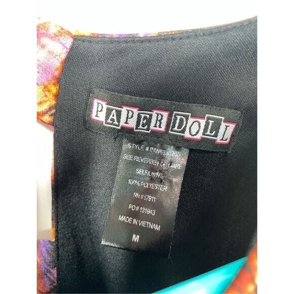 Paperdoll Women's Sleeveless Back Cutout Floral A-Line Dress Multicolor Medium - Picture 7 of 9